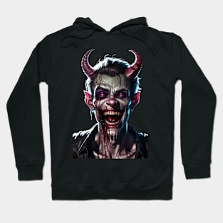 Crazy Laughing Devil with Bloody Smile Hoodie